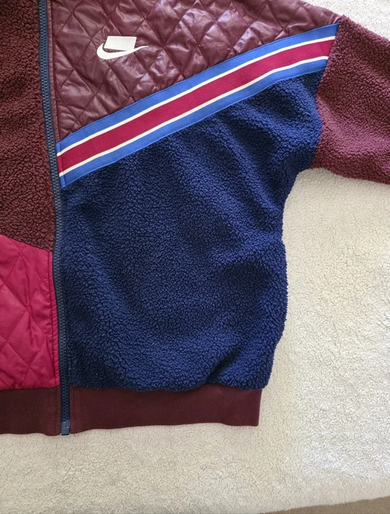 Nike Sportswear Retro Sherpa Fleece Track Jacket, Women's Small, GUC - Burgundy - Picture 3 of 12